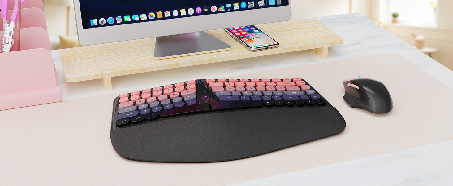 Ergonomic Wireless Keyboard and Mouse