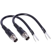ELNONE 2PCS 0.2M/ 0.65FT BNC Cable Female, BNC Cable Pigtail Bare Wire for CCTV Camera Terminal A...