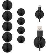 SmiLife Black Cable Clips 9 PCS, Adhesive Cable Organizer Phone Charging Cord Holder, Wire Organi...