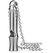 TISUR Titanium Emergency Keychain Necklace Whistle,EDC Safety Whistles for Women and Kids,Loud up...