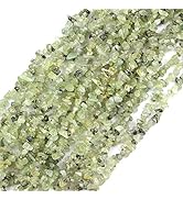 HAAMIIQII 5-8mm Natural Green Prehnite Chips Beads Irregular Chip Stones Loose Gemstone Beads Ene...