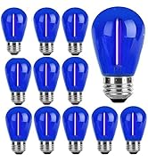 Sxminer 15 Pack S14 LED Bulbs Blue Christmas Replacement Bulb 1W Outdoor String Light Bulb LED Ed...