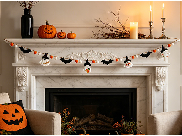 DN DECONATION Halloween Fall Garland for Mantle