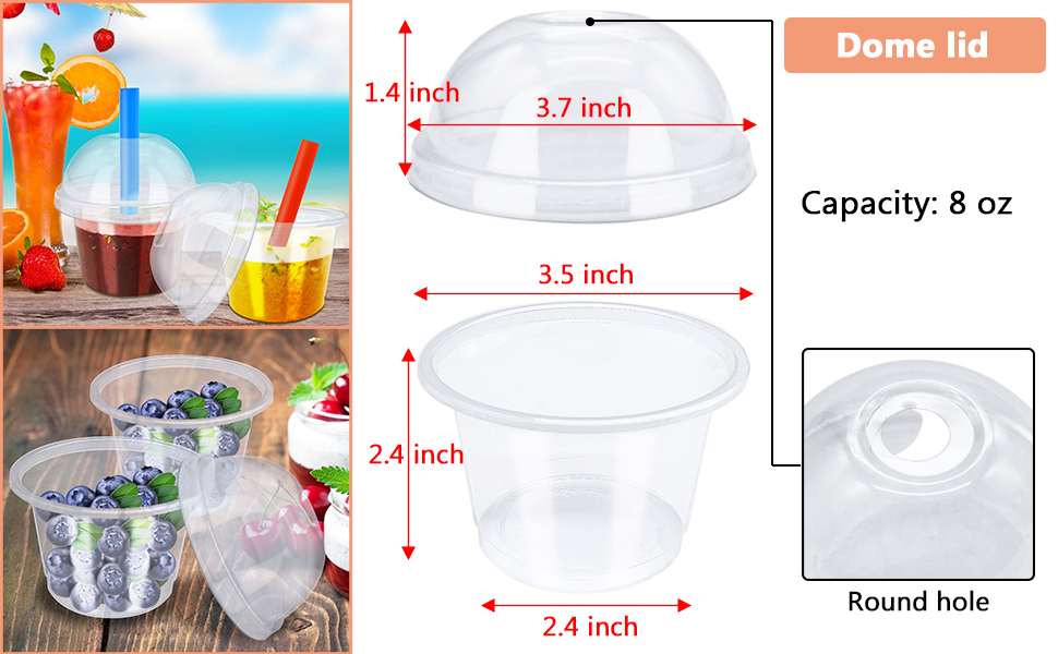 8oz plastic dessert cup