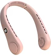 SUNSEATON Portable Neck Fan, Rechargeable Hands-Free Wearable Fan, 5 Speeds, Bladeless & LED Disp...