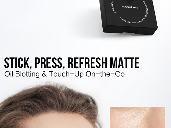 oil blotting sheets, touch-up sheets with mirror, natural plant fiber paper, portable, matte