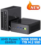 gmktec k8 plus gaming pc mini desktop computer amd ryzen 7 8845hs ai cpu 32gb ddr5 1tb ssd