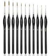 JYN-ANREN 11-Piece Detail Paint Brushes Set, Triangular Grip Fine Tip Nail Brush, Small Paint Bru...