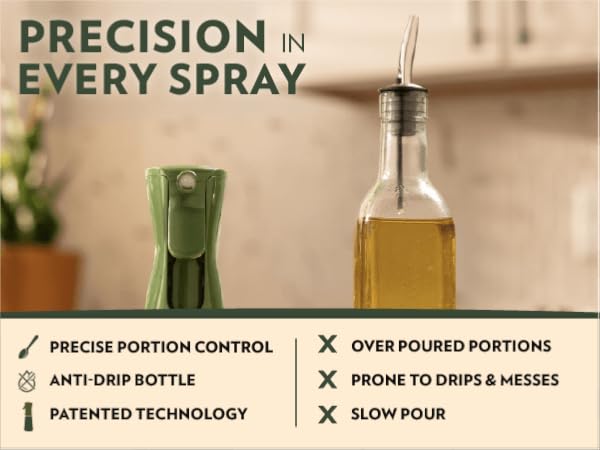 Green oil sprayer olive advocado vinegar portion control mister bbq grill healthy