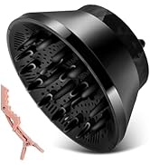 Bo'laiya Hair Diffuser for 1.5-Inch to 3.0-Inch Hair Dryer Nozzles for Curly and Wavy Hair, (BLACK)