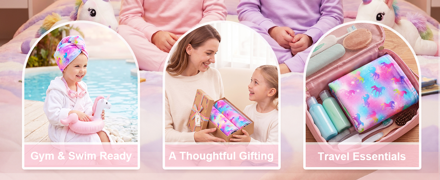 Microfiber Hair Towel Wrap for Kids 2 Pack