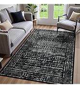 Zealude Boho Black and White 5x7 Area Rugs for Living Room,Large Washable Rugs for Bedroom Dining...