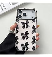 QLTYPRI Case for iPhone 17 Pro Max, Aesthetic Black Ribbon Bow Phone Case for Girls Women, Protec...