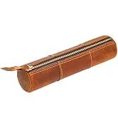 ECHSRT Genuine Leather Pencil Case, Full-Grain Cowhide Leather Pouch, Small Pencil Pouch for Men,...