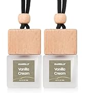 HANOLLY Car Air Freshener Hanging 2 Pack – Vanilla Cream Car Essential Oil Diffuser Scent, Cute C...
