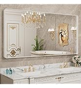LOAAO 72x36 Inch White Metal Framed Bathroom Mirror for Wall, White Bathroom Vanity Mirror Farmho...