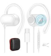 USB Type C Headphone Open Ear Adjustable Over Ear Hook Headset Corded Earphone Laptop Wired Earbu...