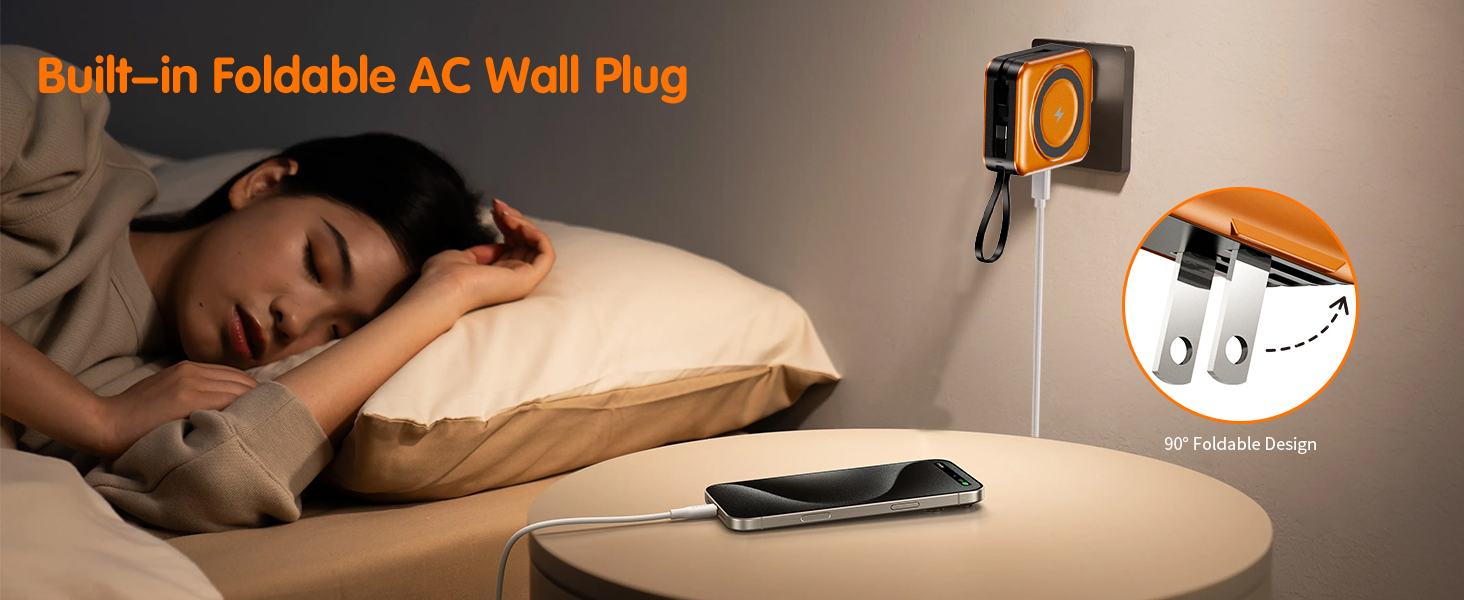 portable charger with built in cable