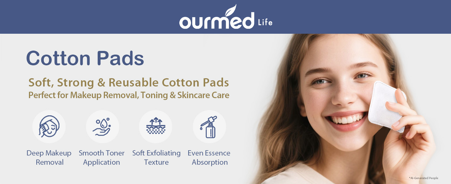 Cotton Pads Soft, Strong & Reusable Cotton Pads