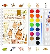 apolyone Beginners Watercolor Workbook for Adults -Step-by-Step Coloring Book Set-12 coloring boo...