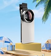Apexel Phone Camera Lens, 2 in 1 Cell Phone Clip-on Lens Kit 0.45X Wide Angle Lens 140°+ 12.5X Ma...