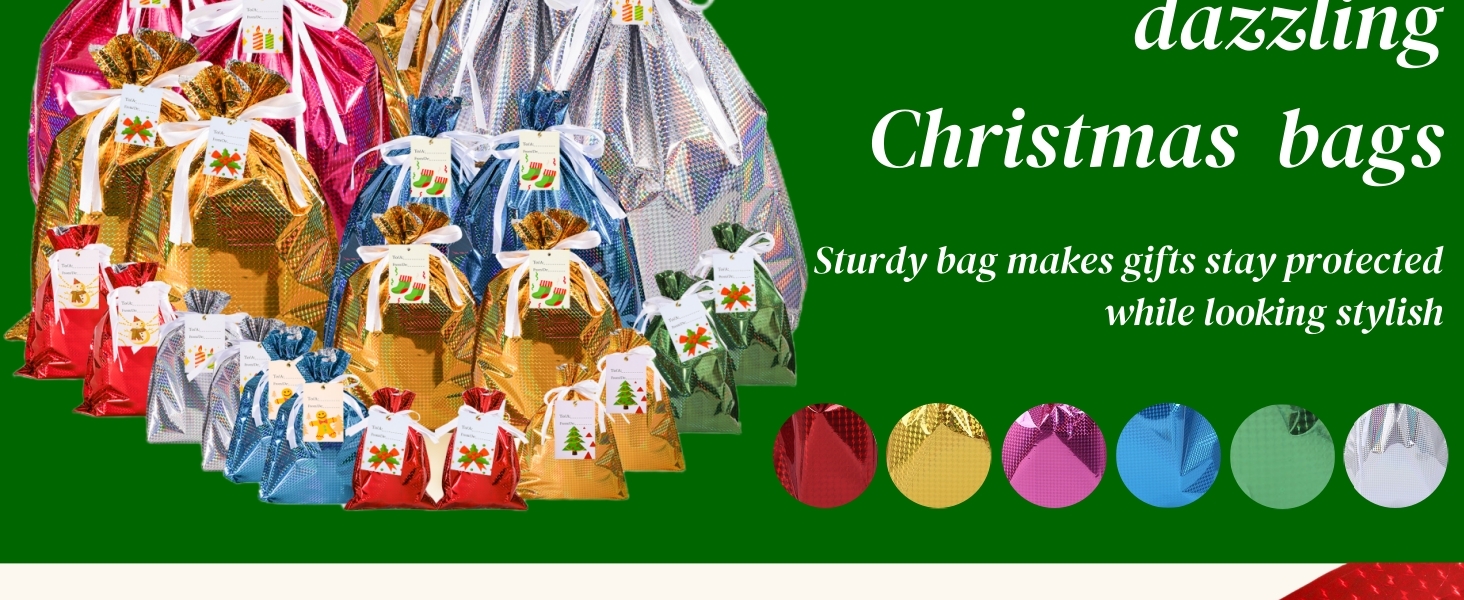 Christmas Drawstring Gift Bags