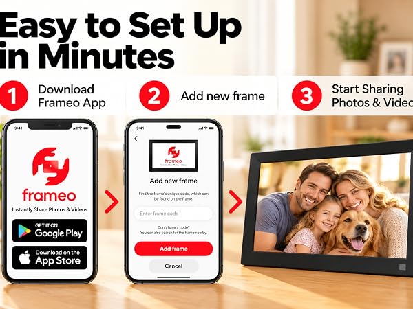 digital frame, pictures, digital frames for photos, digital picture frame with large display