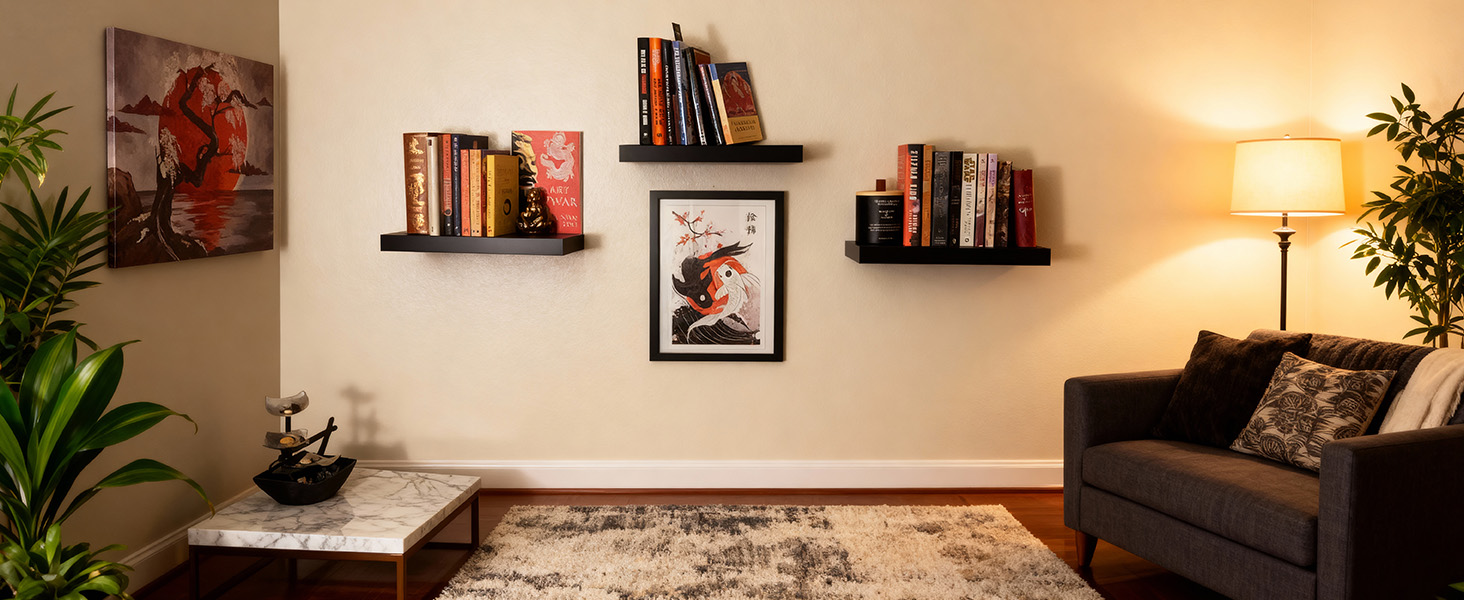 floating book shelves