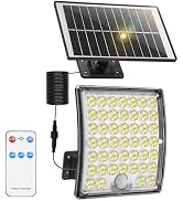 HLCZLUZ Solar Lights Outdoor Waterproof Motion Sensor Security Lights with Remote, 3 Modes 184 LE...