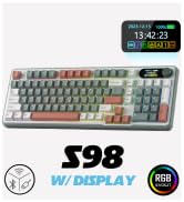 RK ROYAL KLUDGE S98 Mechanical Keyboard w/Smart Display & Knob, Top Mount 96% Wireless Mechanical...