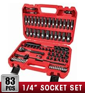 LLNDEI 1/4 inch Drive Impact Socket Set 83 Piece,Standard SAE(5/32-9/16 inch) Metric Size(4-15mm)