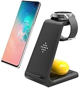 Wireless Charger for Samsung 3 in 1 Fast Wireless Charging Station Stand for Galaxy Watch 4/3/Act...