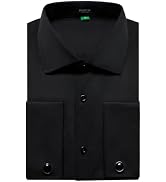JEMITOP Mens French Cuff Dress Shirt Regular Fit | Tuxedo Shirt with Cufflinks, Wrinkle Free, Sub...
