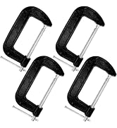 4 Inch Malleable Iron C-Clamp Set, 4 Pcs Heavy Duty G Clamp Industrial Grade C Clamp Set for Wood...