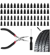 Figpade 60PCS Screw in Tire Plugs with Pliers & Screwdrivers,Heavy Duty Tire Repair Rubber Nail K...