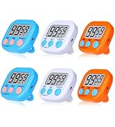 Mwellewm 6 Packs Digital Timers for Classroom Kitchen Timer Small Magnetic Countdown Stopwatch fo...