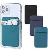 3Pack Cell Phone Card Holder for Back of Phone,Stretchy Stick on Wallet Pocket Credit Card ID Cas...