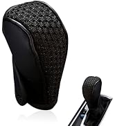 MOXRUQ Car Gear Shift Cover, Leather Gear Shifter Stick Protector, Anti-Slip Breathable Shift Kno...