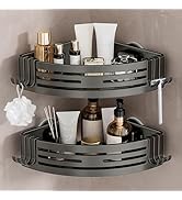 Conworld Corner Shower Caddy Suction Cups, Corner Shower Shelf for Inside Shower, Organizer Sucti...