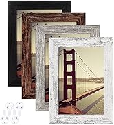 BAIJIALI 4x6 Picture Frame Distressed Farmhouse Wood Pattern Set of 4 with Tempered Glass,Display...