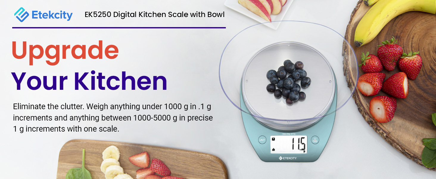 The scale has stainless steel platform, 0.1g increment, and a big bowl.