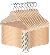 JS HANGER Wooden Coat Hangers, 30 Pack Light Weight Wood Coat/Suit Hangers with Non-Slip Pant Bar...