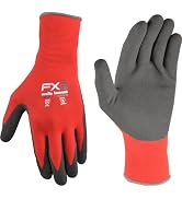 Wells Lamont Men's FX3 Nitrile Gloves, Coated Grip Work Gloves, Red, Large (448L-600)