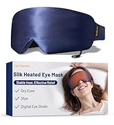 Silk Heated Eye Mask for Dry Eyes: Warm Compress for Stye, Blepharitis & Chalazion - USB Electric...