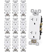 AIDA Commercial Duplex Decorative Tamper Resistant Receptacle Self-grounding Wall Outlet, 20 Amp,...