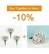 Yastouay 6 PCS White Babys Breath Artificial Flowers Bulk & 10 Pcs Short Artificial Babys Breath