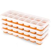 Ice Cube Trays 4 Pack, Airabc Silicone Ice Cube Trays with Removable Lid, Easy-Release Flexible 1...
