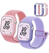 Compatible with Kids Apple Watch Band with Case 38/40/41/42/44/45mm Braided | for iWatch Series S...
