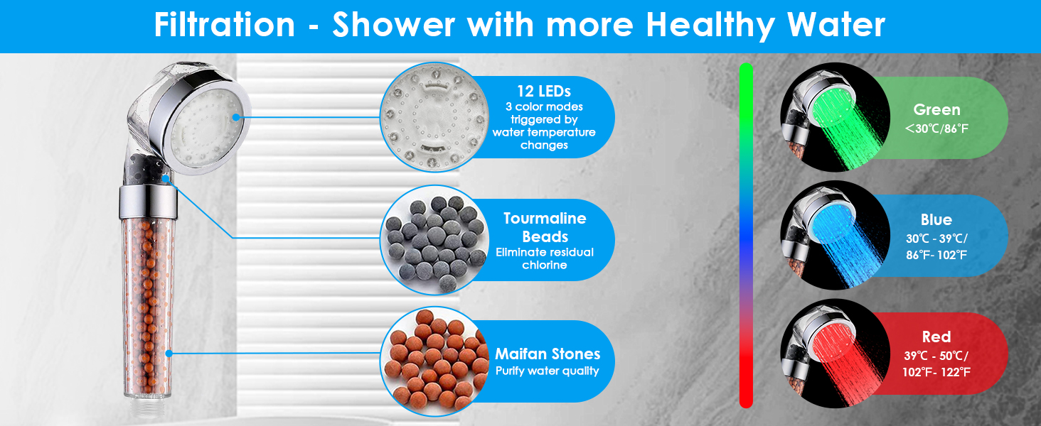 shower head with lights shower head light up shower head lights color changing