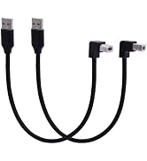 LANMINGLEL 90 Degree Short USB Printer Cable USB 2.0 Type A Male to Up & Down Angle B Male Scanne...